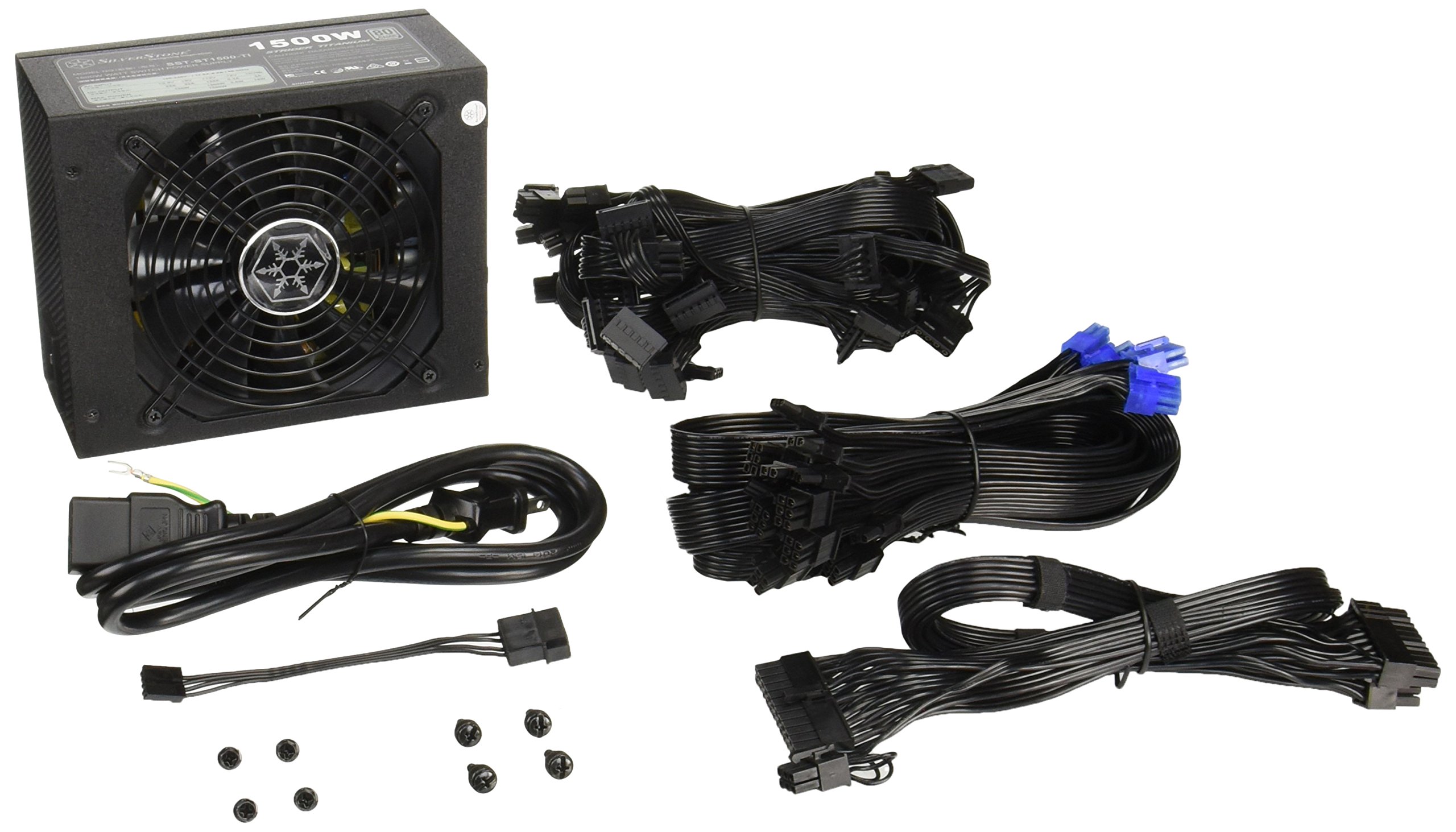 【中古】【人並み外れたに好いたらしい】SilverStone 1500W 80PLUS TITANIUM フルモジュラー ATXワット数 SST-ST1500-TI パソコン・周辺機器-その他
