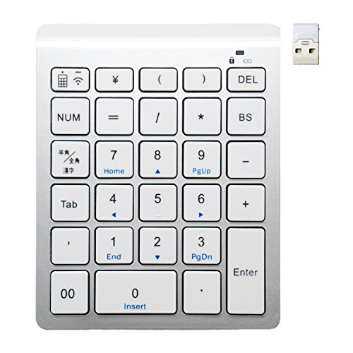 【中古】【非常に良い】ミヨシ MCO Windows用 ワイヤレステンキー 2.4GHz接続 5列・28キー アイソレーション式 シルバー TEN24G01/SL