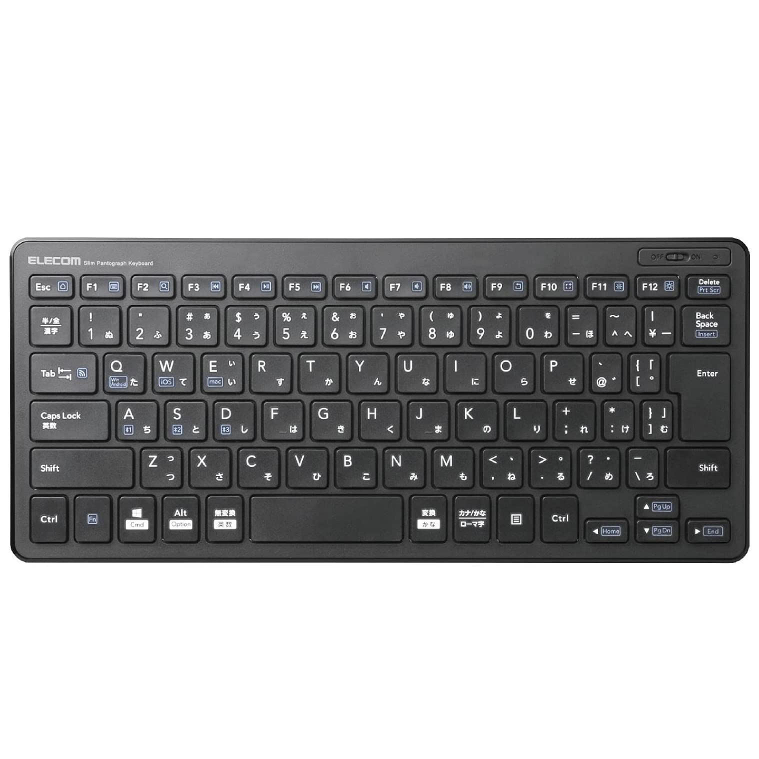 【中古】【非常に良い】エレコム キーボード Bluetooth パンタグラフ ミニキーボード Windows・Mac・iOS・Android対応 【変換/ 無変換/ メニューキー搭載】 ブラック TK-FBP100BK