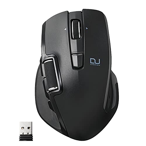 【中古】【非常に良い】エレコム マウス ワイヤレス (レシーバー付属) Lサイズ 6ボタン DUALシリーズ ハードウェアマクロ搭載 サイドホイール 高速スクロール Ultimate Blueセンサー ブラック M-DW