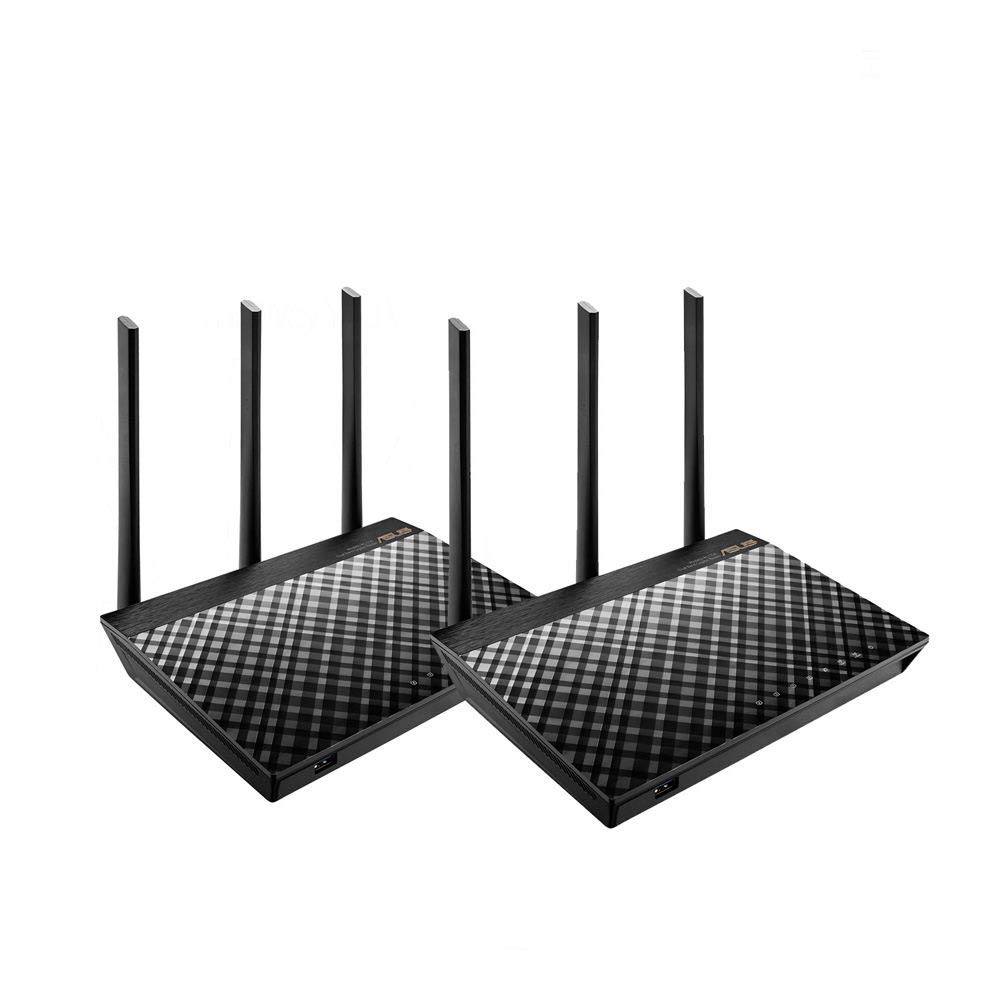 【中古】【非常に良い】ASUS WiFi 無線 ルーター 1300+600Mbps デュアルバンドメッシュ RT-AC67U 2 パック 【3階建 / 4LDK 】【PS5/Nintendo Switch/iPhone/