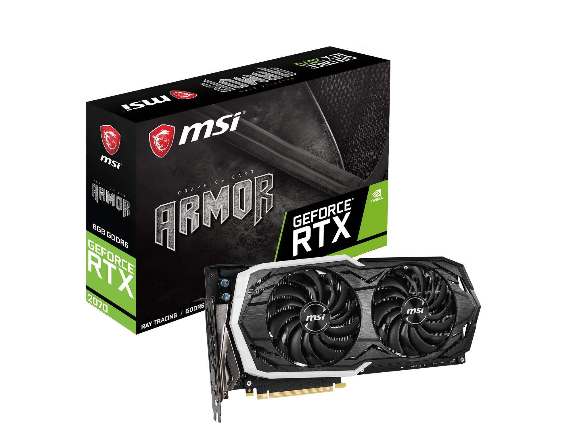 【中古】【非常に良い】MSI GeForce RTX 2070 ARMOR 8G グラフィックスボード ブラック VD6761｜ドリエムコーポレーション