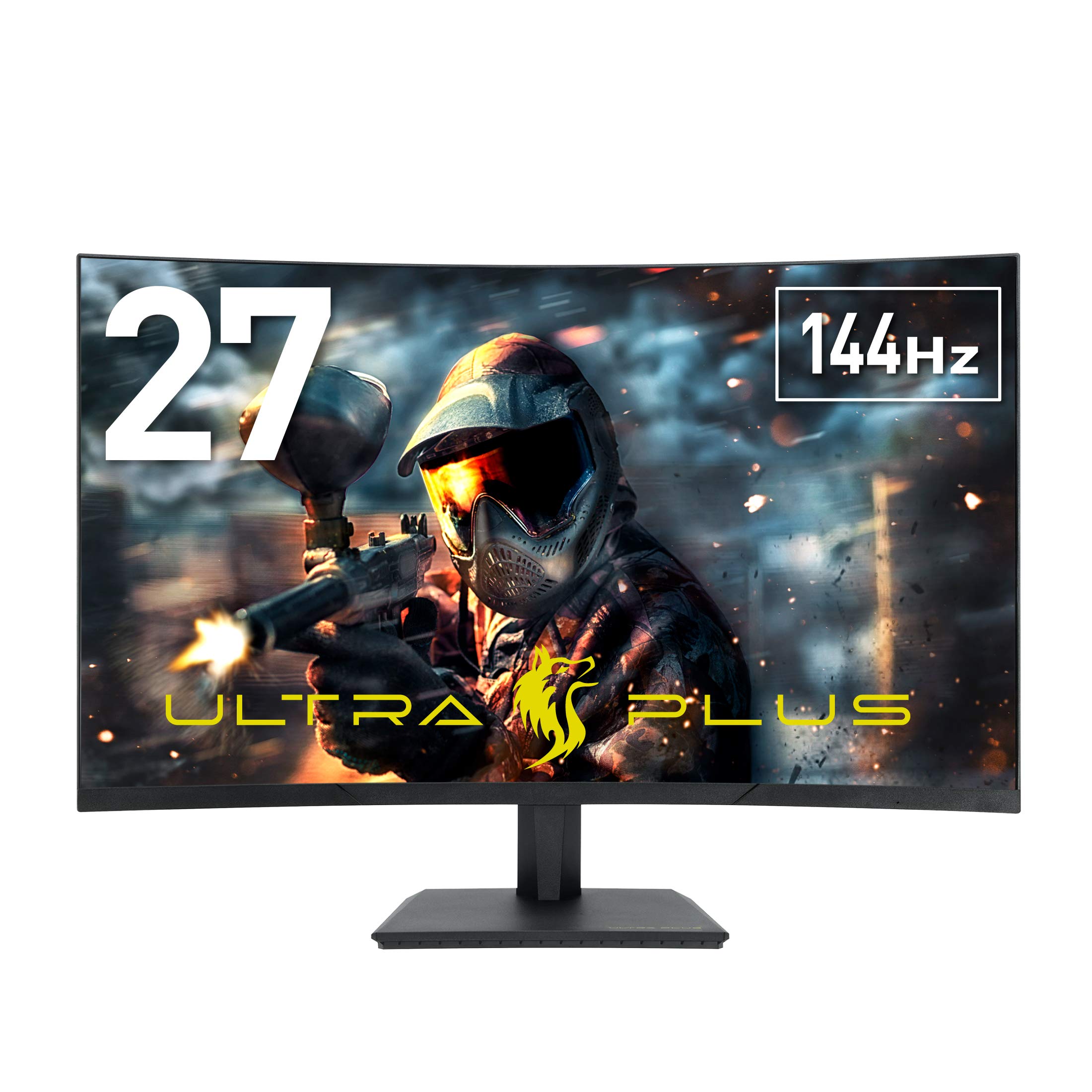 【中古】【非常に良い】プリンストン ULTRA PLUS ゲーミングモニター 曲面ディスプレイ 27型ワイド (フルHD/144Hz/FreeSync/DisplayPort/VESA) PTFGFA-27C