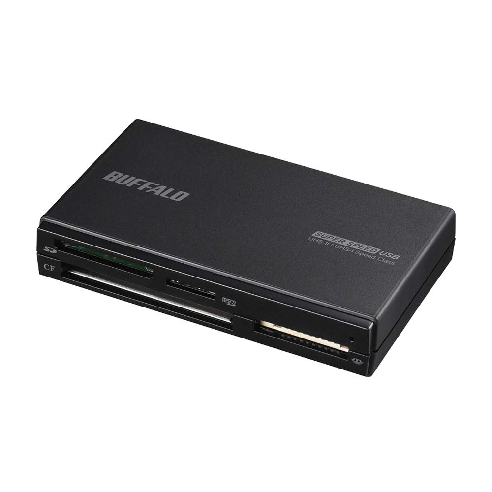 【中古】【人並み外れたに好いたらしい】緩衝装置置き目 BUFFALO UHS-II相応う USB3.0 マルチカードリーダー 黒いこと BSCR708U3BK