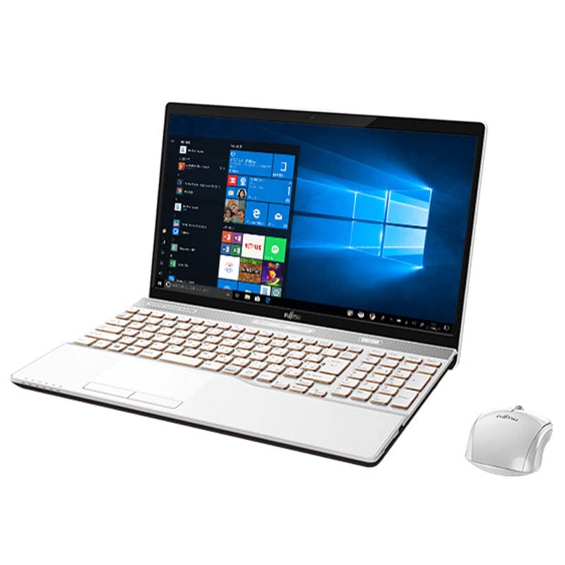 【中古】【非常に良い】富士通 15.6型ワイド フルHD ノートパソコン AH53/D1 FMV LIFEBOOK AHシリーズ BDXLドライブ搭載 FMVA53D1W プレミアムホワイト 2019年2月モデル｜ドリエムコーポレーション