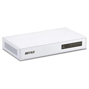 【中古】【非常に良い】バッファロー 10/100M対応スイッチングハブ 金属筐体 電源内蔵 8ポート ホワイト LSW4-TX-8NS/WH 1台