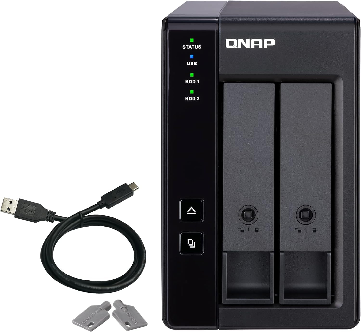 【中古】【非常に良い】QNAP (キューナップ) TR-002 2ベイ USB 3.0 RAID 拡張 エンクロージャー DAS (ダイレクトアタッチドストレージ) 2年保証|ドリエムコーポレーション