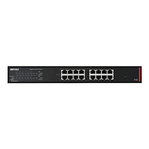 【中古】【非常に良い】バッファロー BS-GSL2016P 法人向け Giga対応 PoE Layer2 スマートLiteスイッチ 16ポート