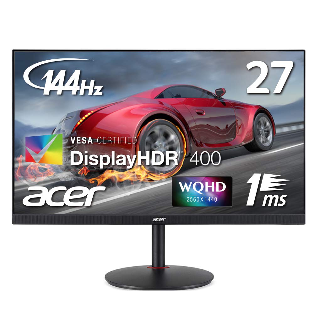 【中古】【非常に良い】Acer ゲーミングモニター XV272UPbmiiprzx 27インチ IPS 非光沢 2560x1440 WQHD 400cd 1ms(VRB) 144Hz