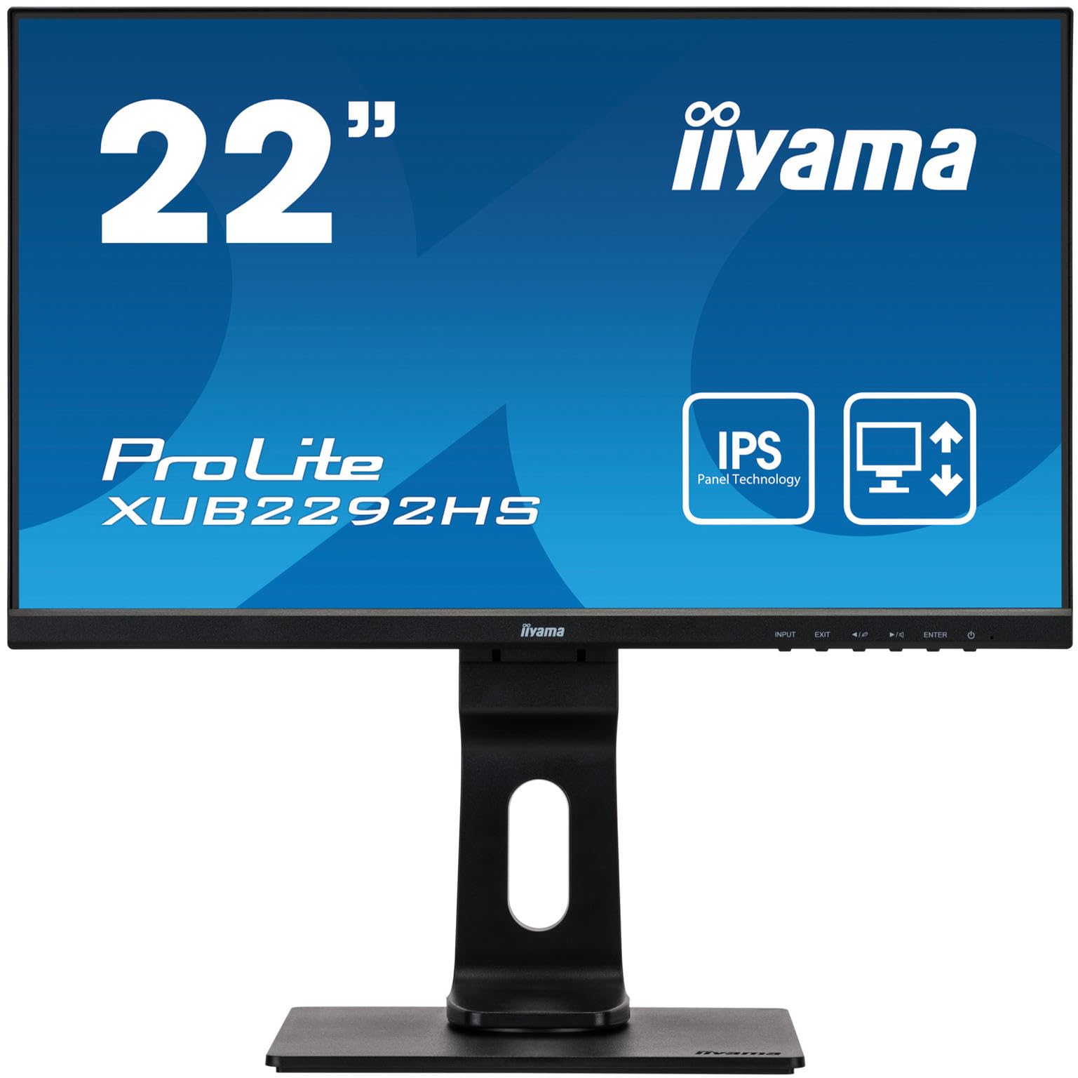 【中古】【非常に良い】マウスコンピューター iiyama モニター ディスプレイ XUB2292HS-B1(21.5型/1920×1080/IPS方式ノングレア/狭額縁フレームレス/広視野角/昇降/ピボット/DPHDMI