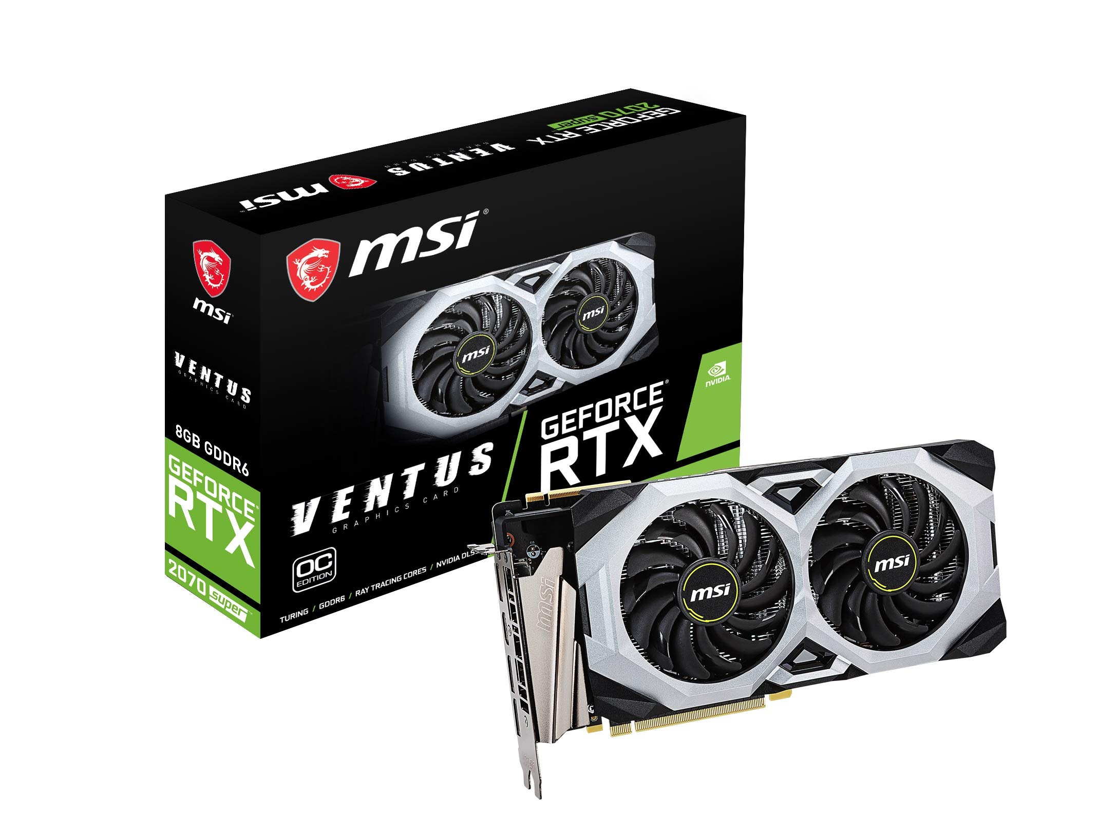 【中古】【人並み外れたに好いたらしい】MSI GeForce RTX 2070 SUPER VENTUS OC グラフィクスゲーム盤 VD7017