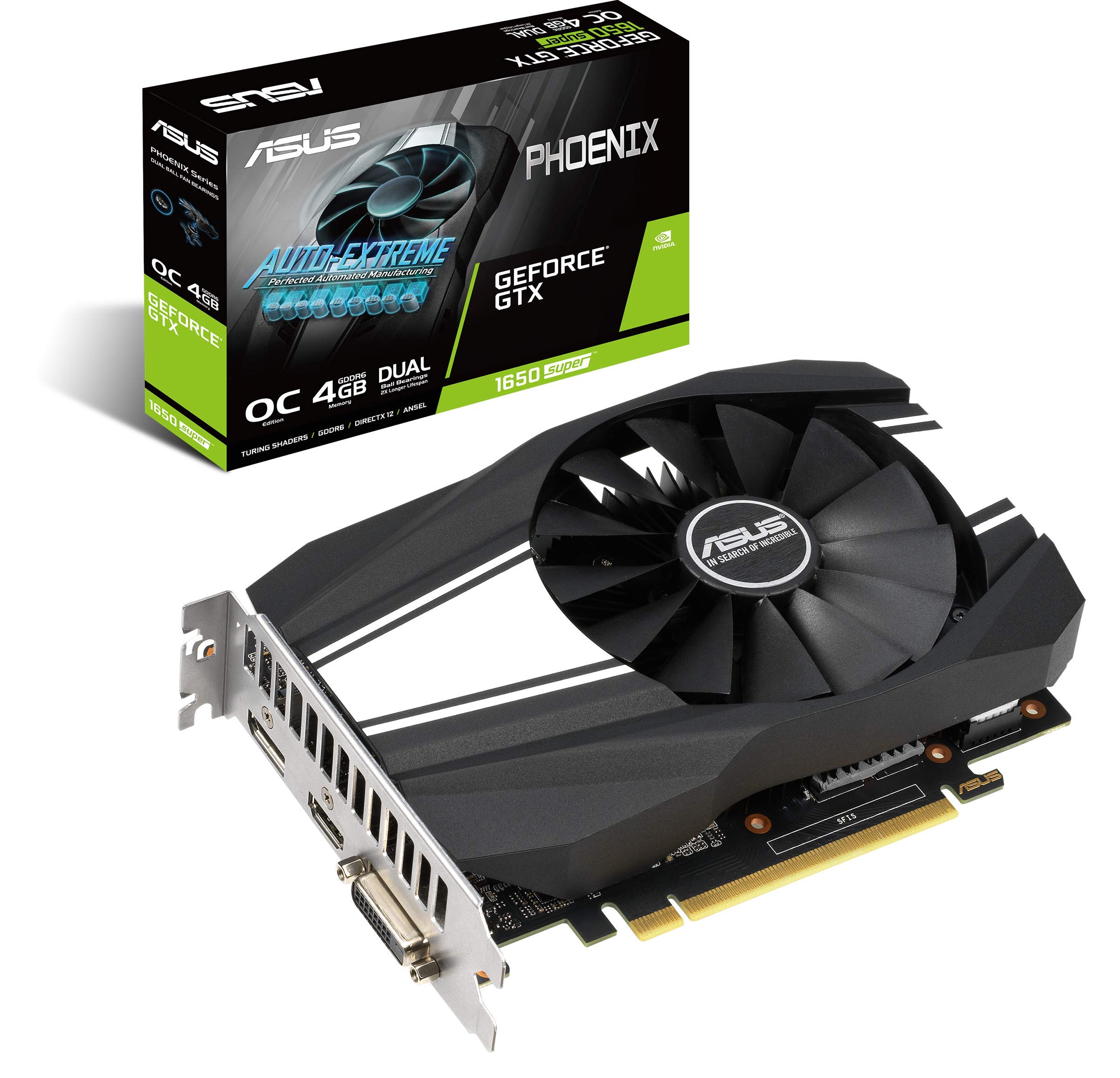 【中古】【人並み外れたに好いたらしい】ASUS NVIDIA GeForce GTX 1650 SUPER 積み上げる シングルファンモデル 4G PH-GTX1650S-O4G