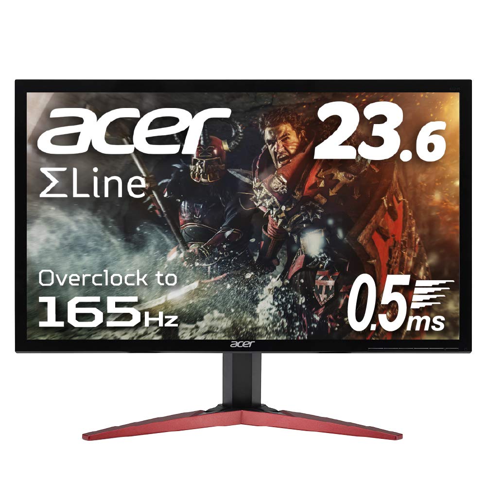 【中古】【非常に良い】Acer ゲーミングモニター SigmaLine 23.6インチ KG241QSbmiipx 0.5ms(GTG) 165Hz TN フルHD FreeSync HDMIx2 スピーカー内蔵 ブルー