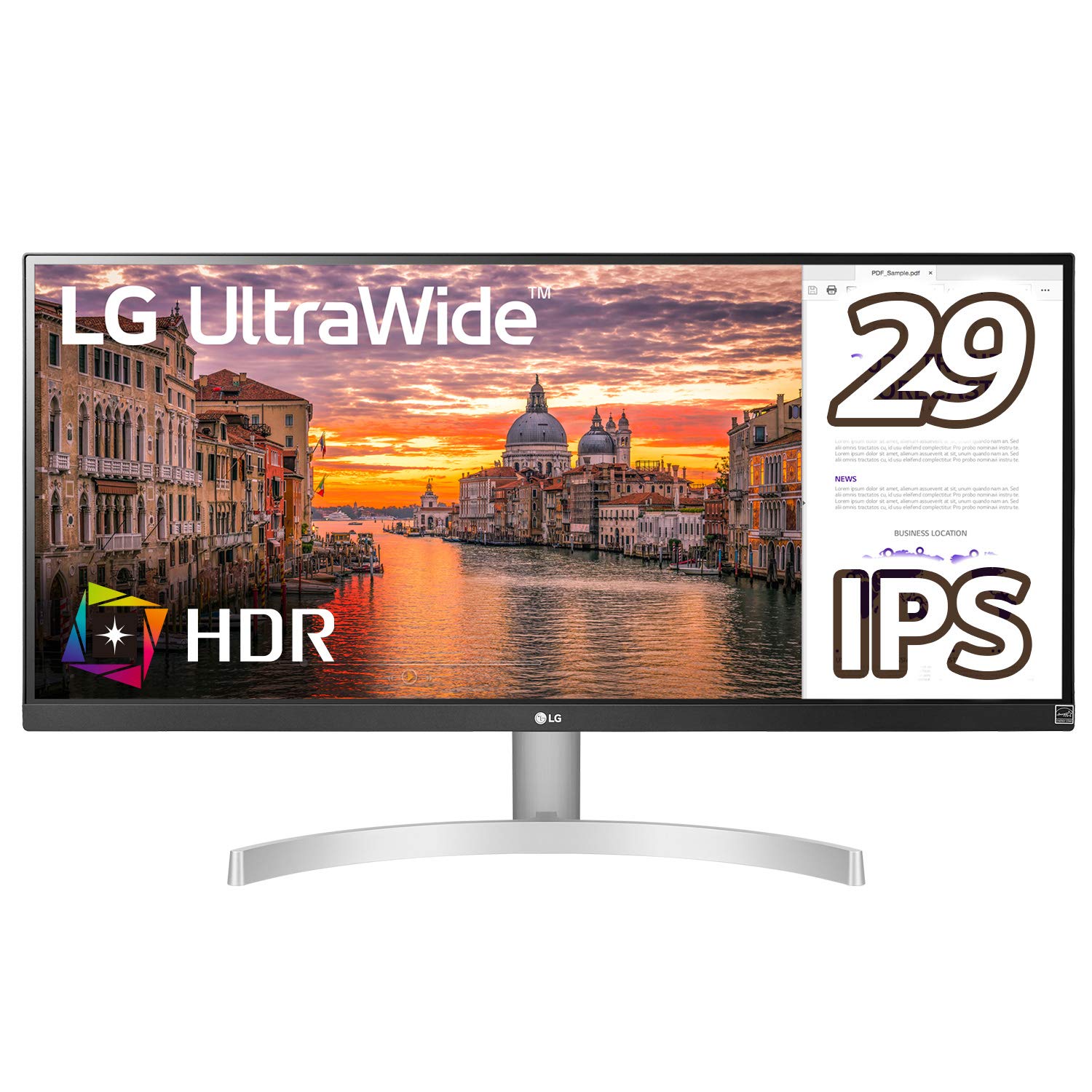 【中古】【非常に良い】LG モニター ディスプレイ 29WN600-W 29インチ/ウルトラワイド(2560×1080)/IPS 非光沢/HDR対応/HDMI×2、DisplayPort/スピーカー搭載/3年安心・無輝点