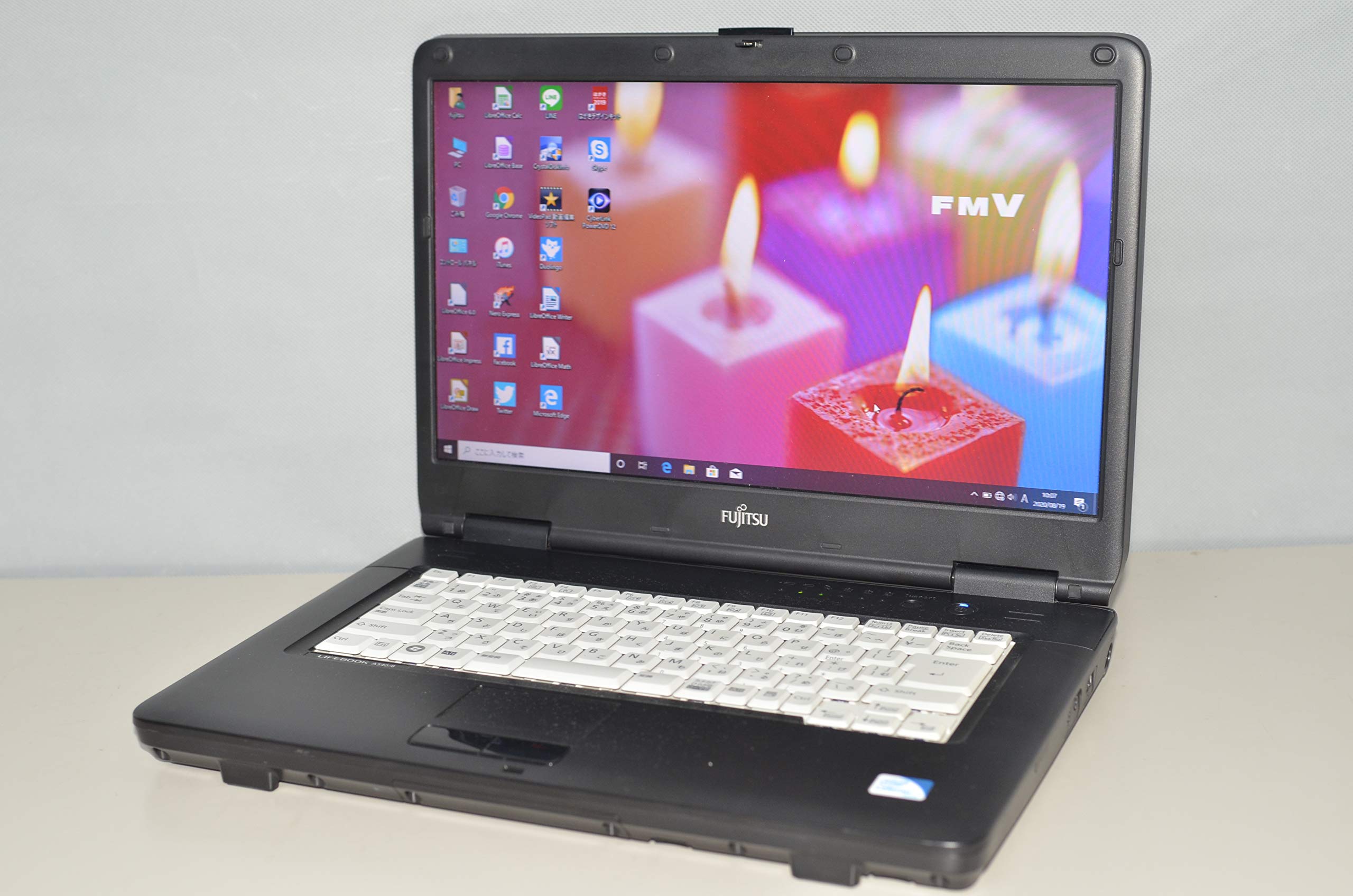 【中古】【非常に良い】中古ノートパソコン Windows10+office 大容量HDD320GB 富士通 A540/B Celeron/4GB/15.4インチ/DVD/便利なソフト多数
