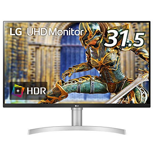 【中古】【非常に良い】LG モニター ディスプレイ 32UN650-W 31.5インチ/4K/HDR/IPS非光沢/HDMI×2、DP/FreeSync対応/スピーカー搭載/フリッカーセーフ、ブルーライト低減/高さ調節/