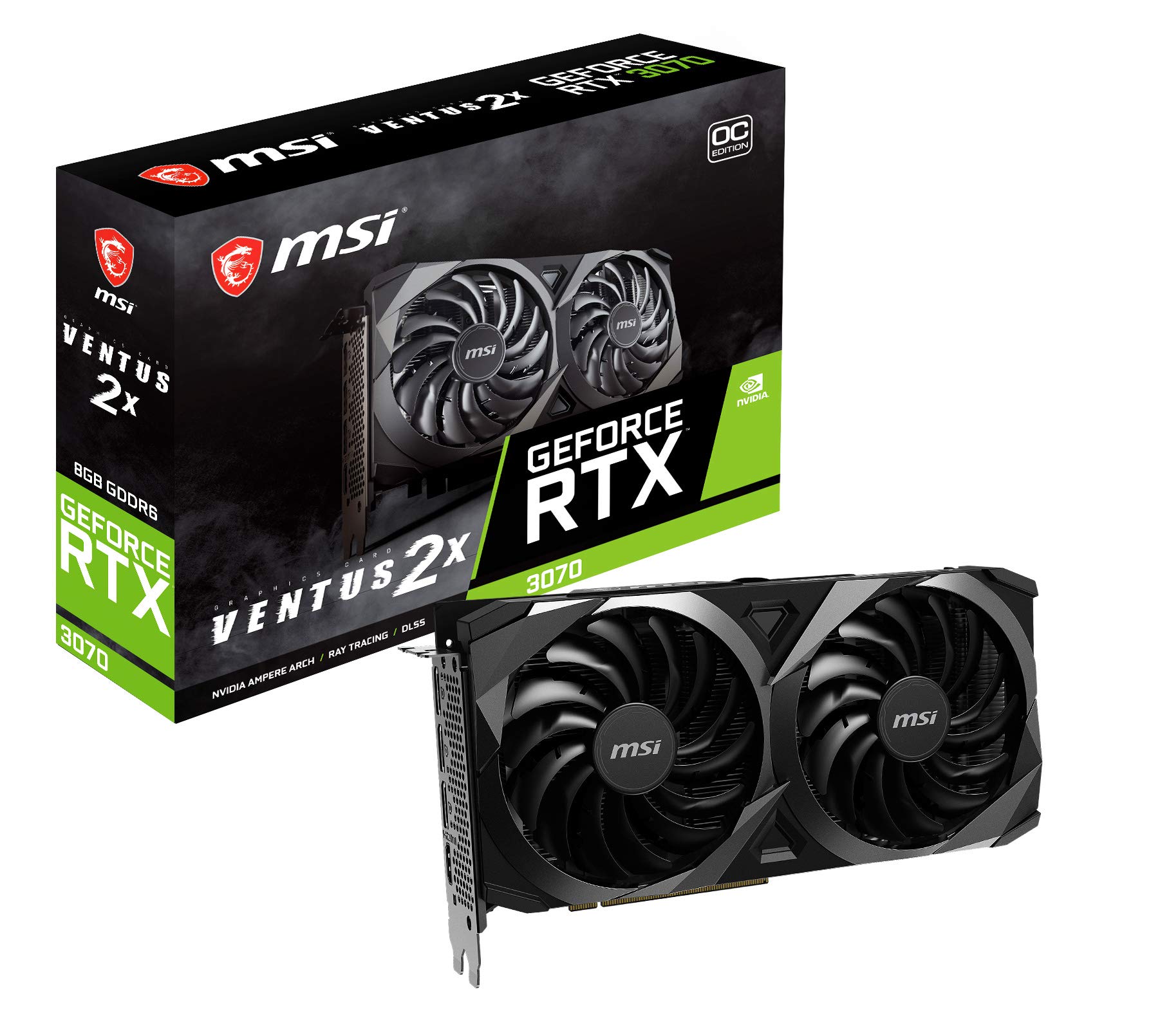 【中古】【人並み外れたに好いたらしい】MSI GeForce RTX 3070 VENTUS 2X OC グラフィクスゲーム盤 VD7419