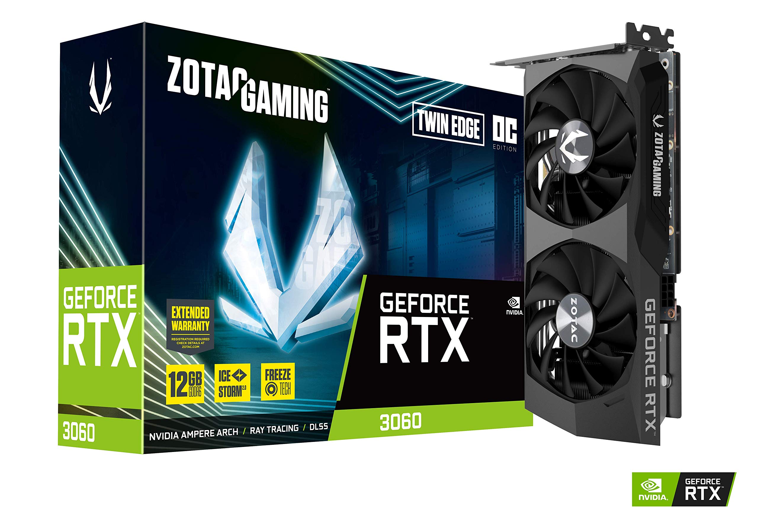 【中古】【非常に良い】ZOTAC GAMING GeForce RTX 3060 Twin Edge OC グラフィックスカード 12GB GDDR6