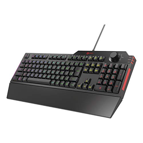 【中古】【非常に良い】エレコム ゲーミングキーボード 有線 TK-G02UMBK 着脱式リストレスト付 ボリュームダイヤル メンブレン フルキー ブラック