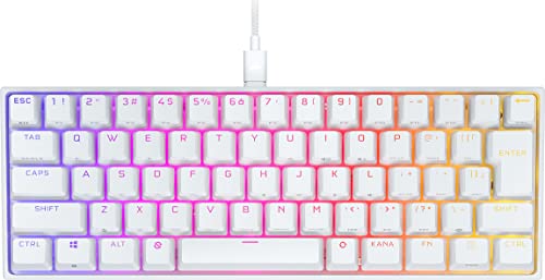 【中古】【非常に良い】CORSAIR K65 RGB MINI 60%メカニカルゲーミングキーボード Cherry MX スイッチ採用 ホワィト CH-9194114-JP 日本語配列