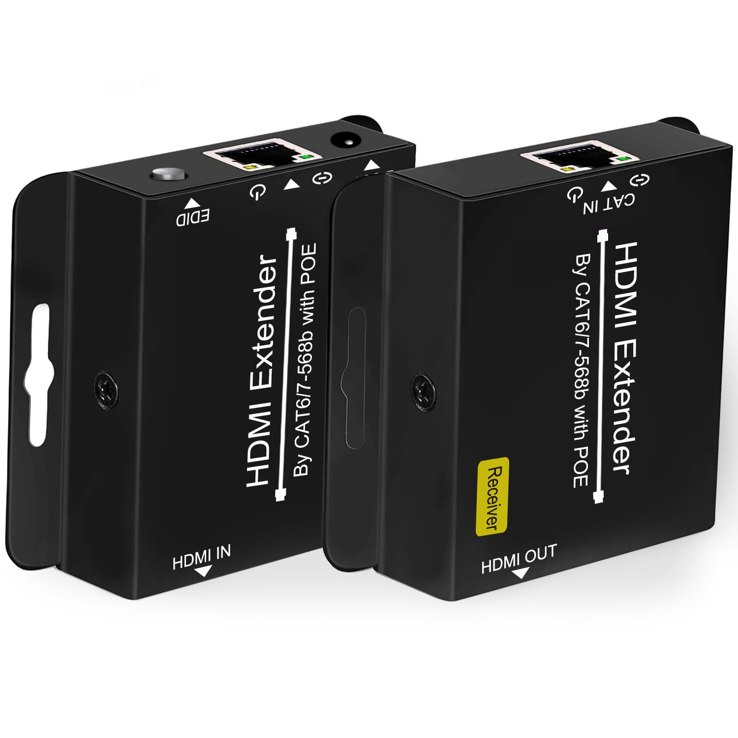 【中古】【非常に良い】【EDID機能 付き】HDMI エクステンダー EX701 60M 単電源版 HDMI RJ45 変換 延長器 Extender RJ45 Converter 1080P 60Hz CAT6 CAT