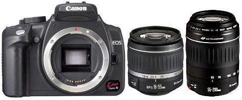 【中古】【非常に良い】Canon EOS KISS デジタル N ブラック Wズームキット 0208A004|ドリエムコーポレーション