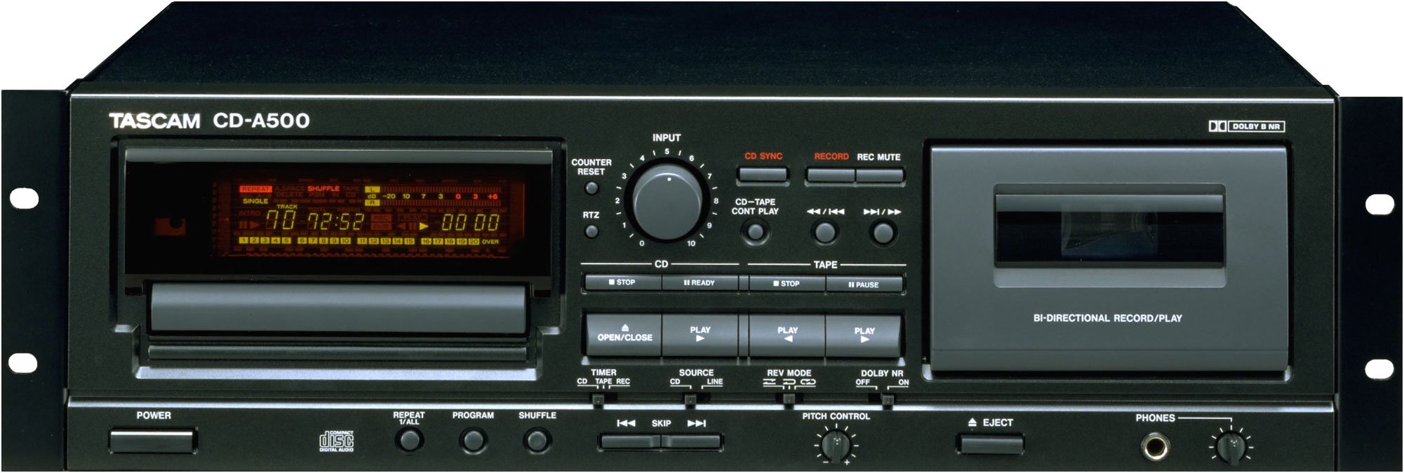TASCAM CDプレーヤー/カセットデッキ CD-A500(中古品) 楽天市場】【中古】TASCAM CDプレーヤー/カセットデッキ CD-A500