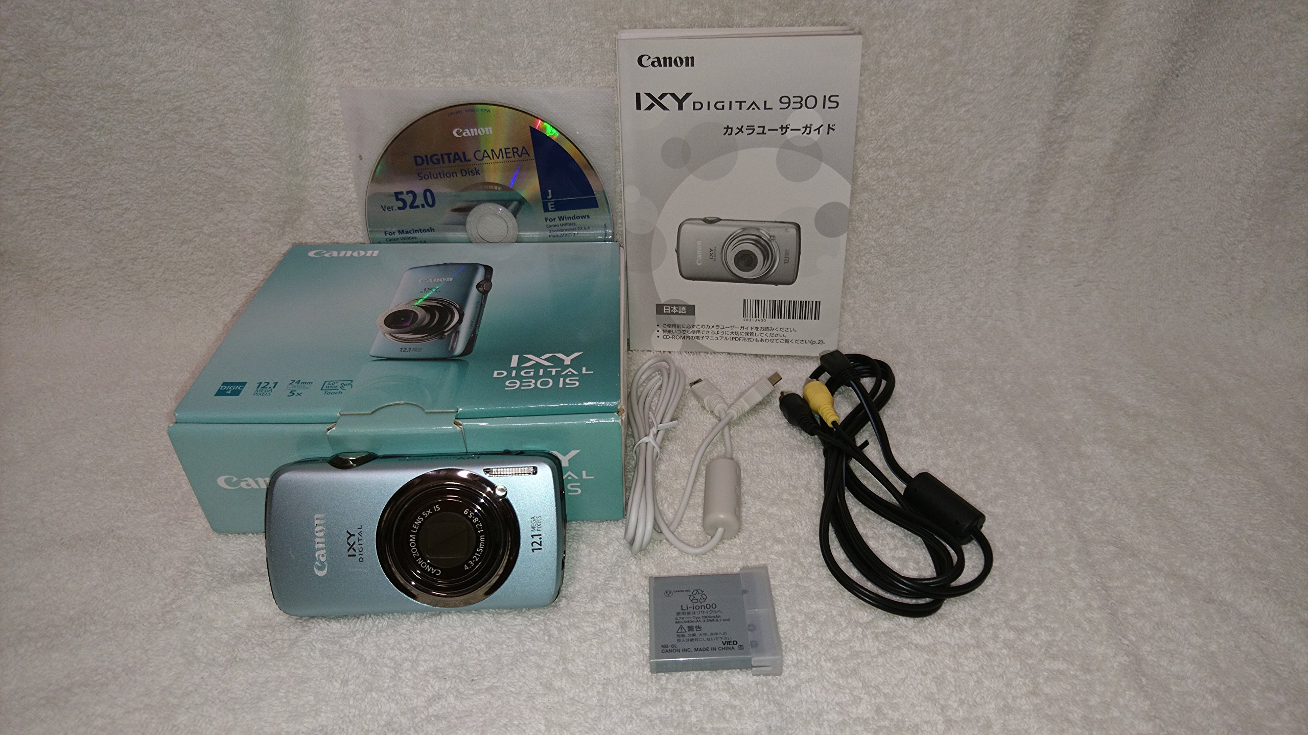【中古】【人並み外れたに似つかわしい】Canon デジタル写真機 IXY DIGITAL 930 IS 青み IXYD930IS(BL)