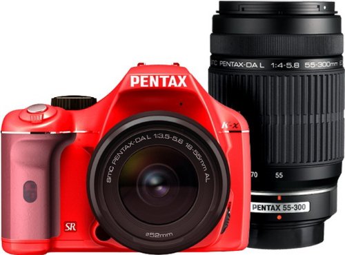 【中古】【非常に良い】PENTAX デジタル一眼レフカメラ K-x ダブルズームキット レッド/ピンク 023