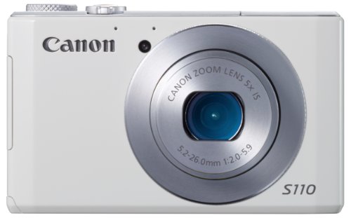 【中古】【人並み外れたに好いたらしい】Canon デジタル写真機 PowerShot S110 約1210万絵素 F2.0 光学5倍望遠レンズ 白いこと PSS110(WH)