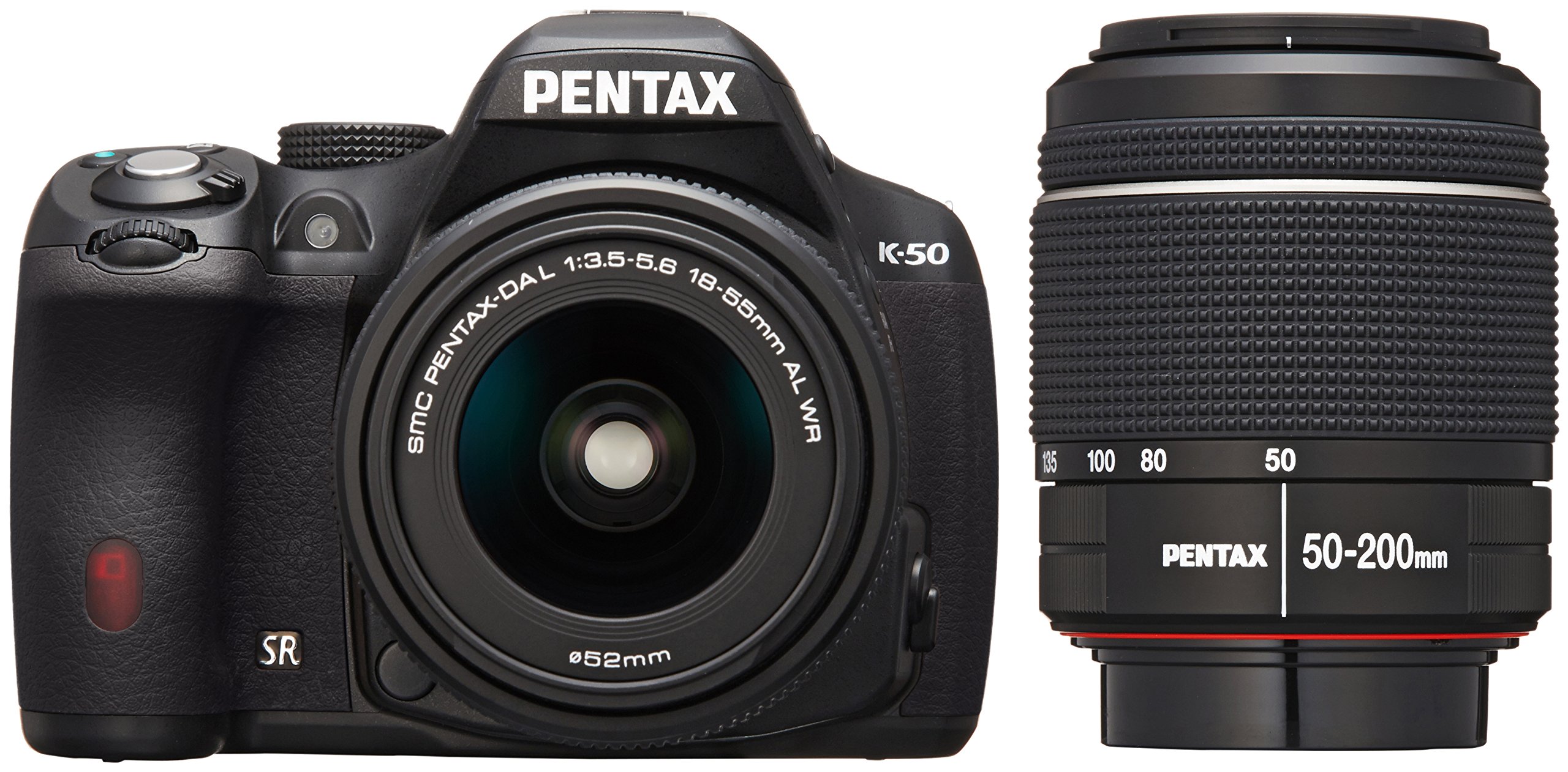 【中古】【非常に良い】RICOH デジタル一眼レフ PENTAX K-50 DAL18-55mmWR・DAL50-200mmWRダブルズームキット ブラック K-50 WZOOM KIT BLACK 10907