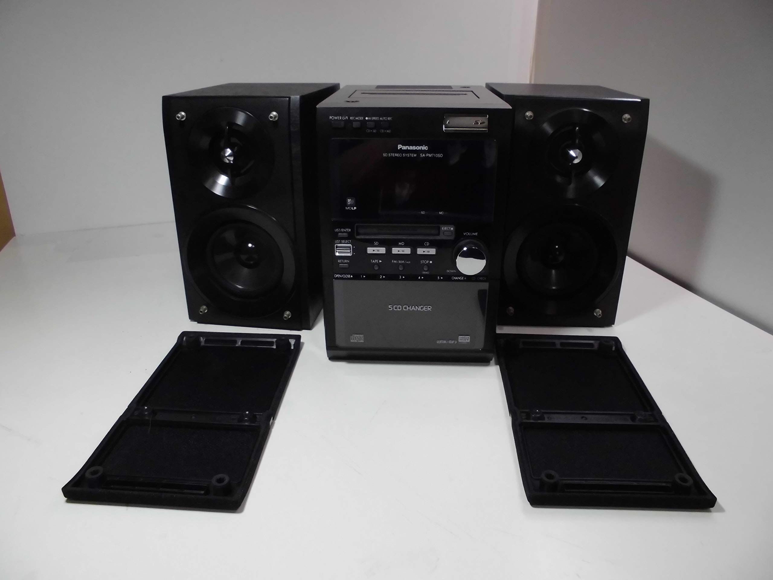 【中古】【非常に良い】Panasonic　パナソニック　SC-PM710SD-K　ブラック　SDステレオシステム　CD/MD/SD/カセット/AM/FMラジオコンポ　（センターユニットSA-PM710SDとスピーカーSB