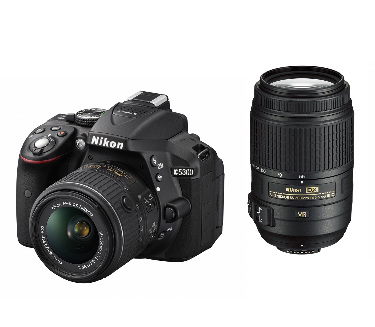 【中古】【非常に良い】Nikon デジタル一眼レフカメラ D5300 ダブルズームキット ブラック 2400万画素 3.2型液晶 D5300WZBK|ドリエムコーポレーション