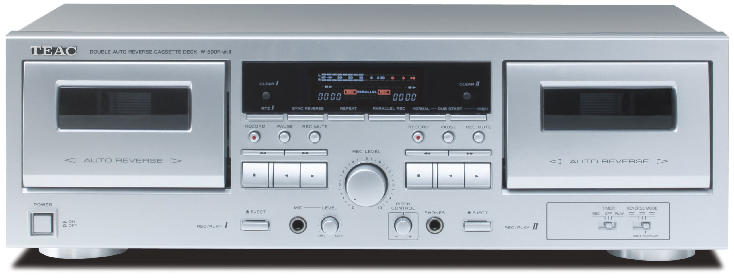 【中古】【非常に良い】TEAC ダブルオートリバースカセットデッキ シルバー W-890RMK2-S