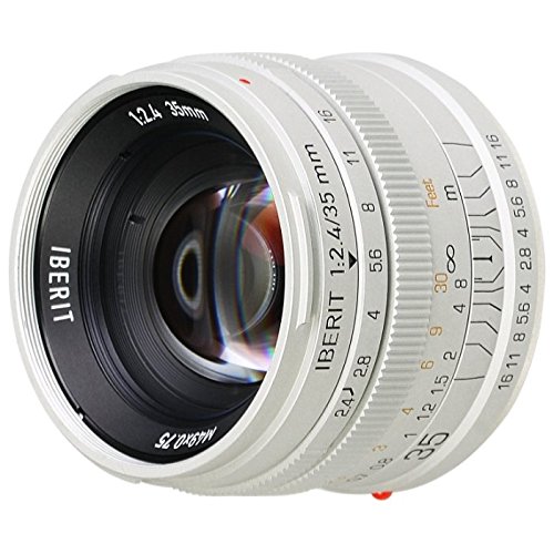 【中古】【非常に良い】KIPON 単焦点レンズ IBERIT (イベリット) 35mm f / 2.4レンズ for Fujifilm Xレンズ Frosted Silver(つや消し シルバー)｜ドリエムコーポレーション