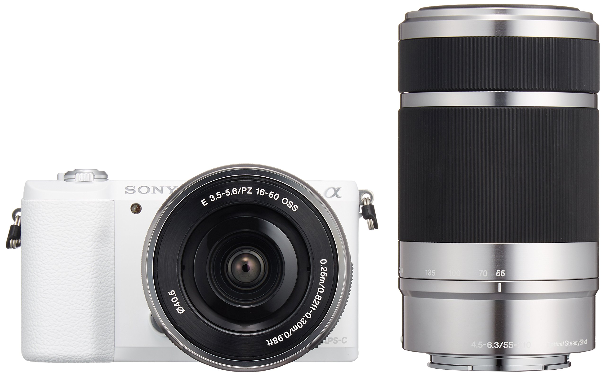 【中古】【非常に良い】SONY(ソニー) ミラーレス一眼 α5100 ダブルズームキット E PZ 16-50mm F3.5-5.6 OSS + E 55-210mm F4.5-6.3 OSS ホワイト ILCE-510 91,164円