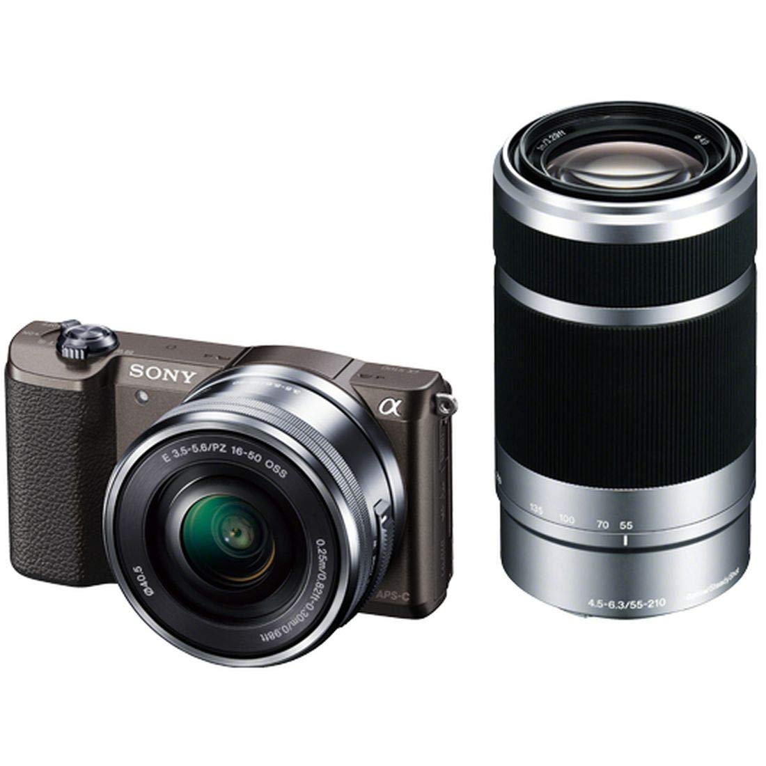 【中古】【非常に良い】SONY(ソニー) ミラーレス一眼 α5100 ダブルズームキット E PZ 16-50mm F3.5-5.6 OSS + E 55-210mm F4.5-6.3 OSS ブラウン ILCE-510｜ドリエムコーポレーション