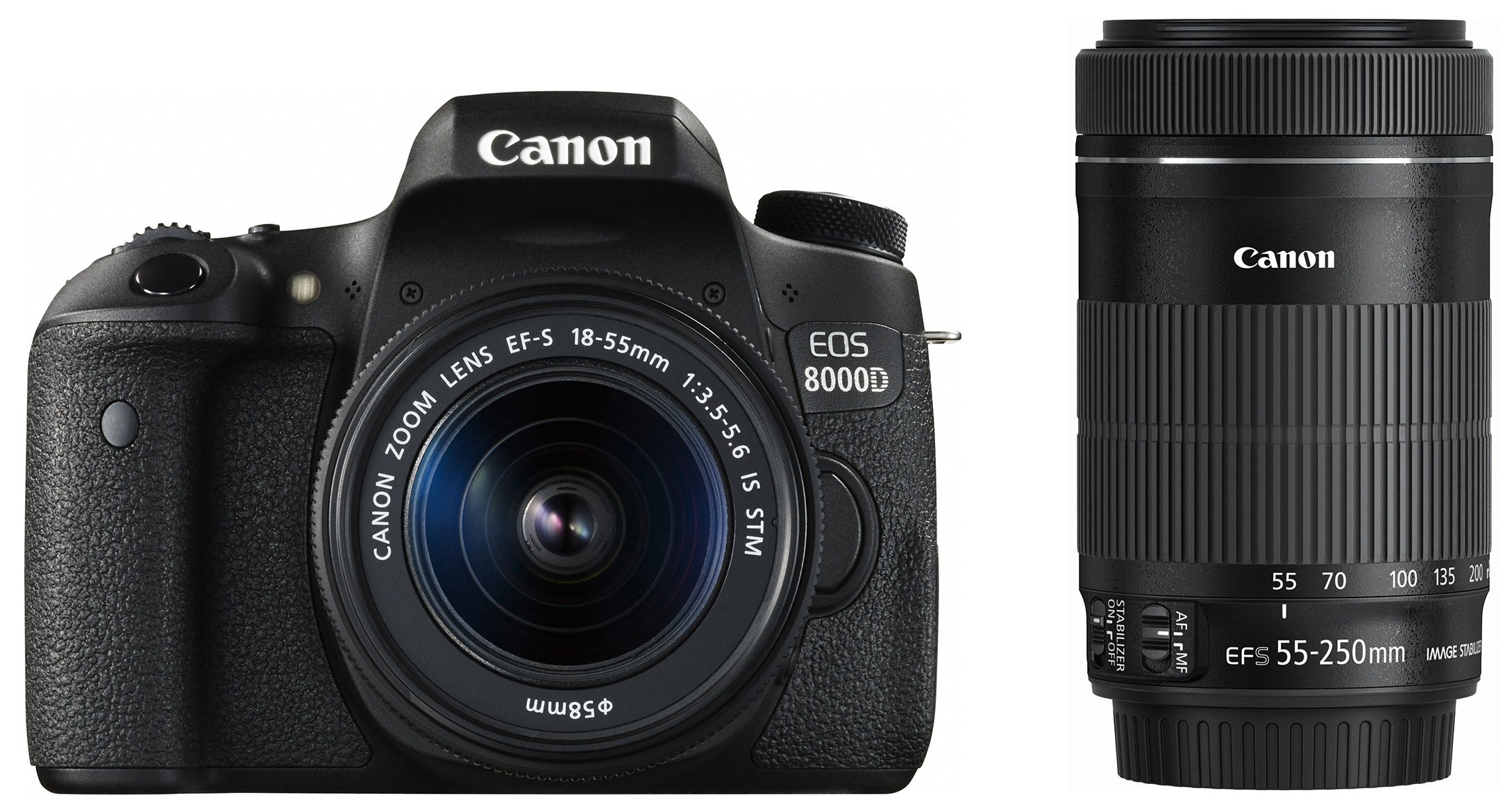 【中古】【人並み外れたに似つかわしい】Canon デジタル一眼二眼レフ写真機 EOS 8000D ダブルズームキット EF-S18-55粍/EF-S55-250粍 属する EOS8000D-WKIT