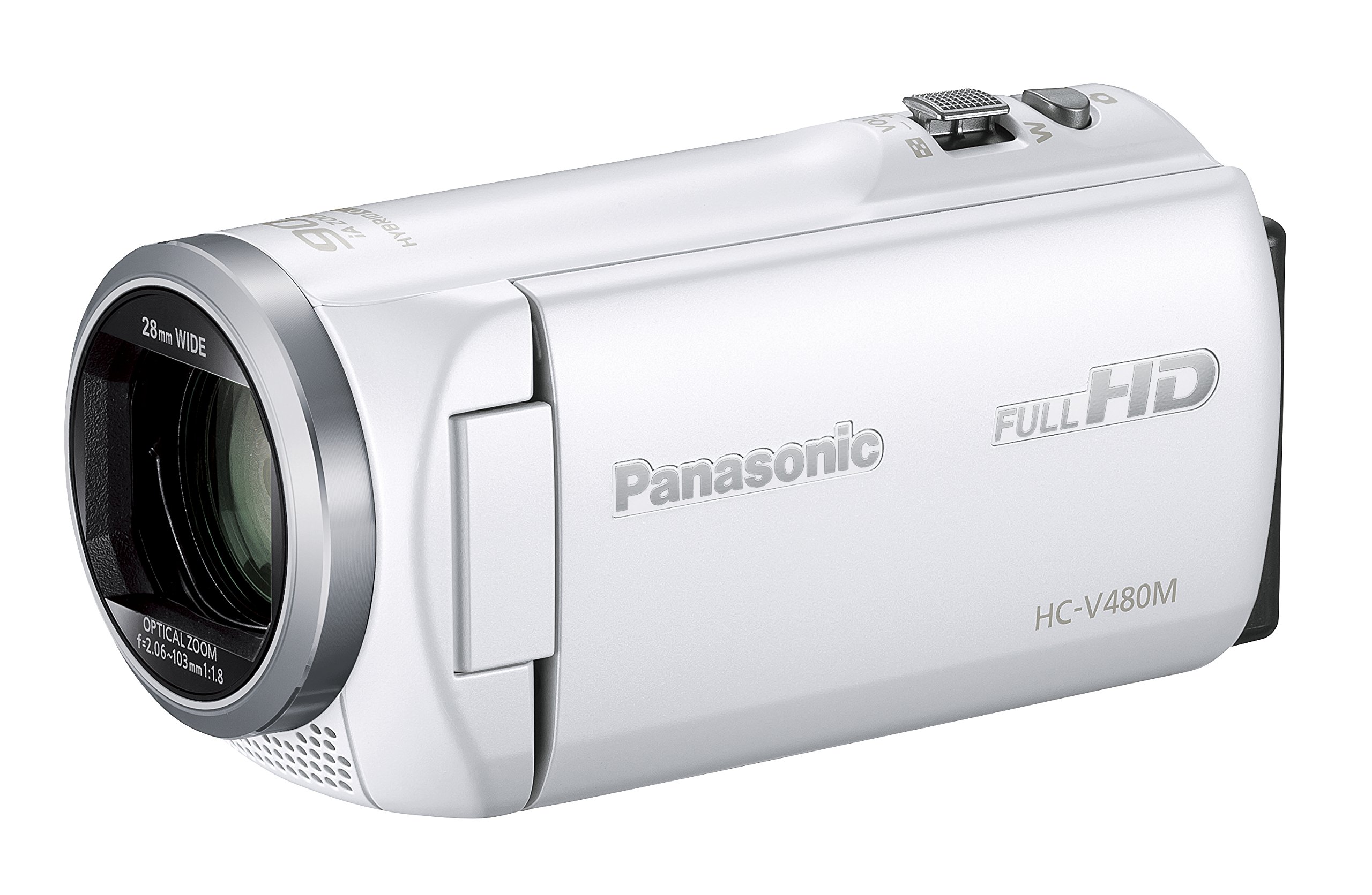 【中古】【非常に良い】パナソニック HDビデオカメラ V480M 32GB 高倍率90倍ズーム ホワイト HC-V480M-W