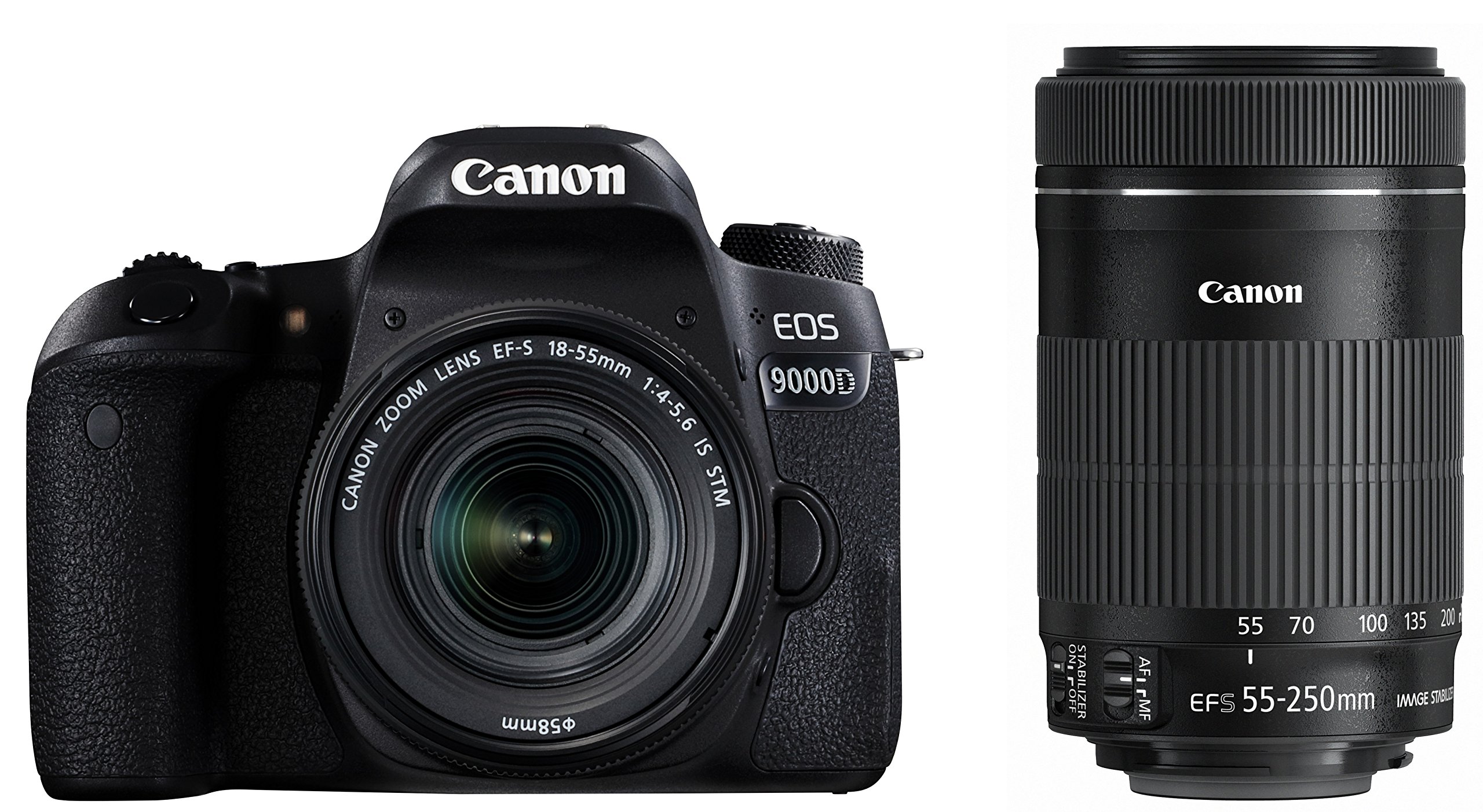 【中古】【非常に良い】Canon デジタル一眼レフカメラ EOS 9000D ダブルズームキット EF-S18-55mm/EF-S55-250mm 付属 EOS9000D-WKIT｜ドリエムコーポレーション