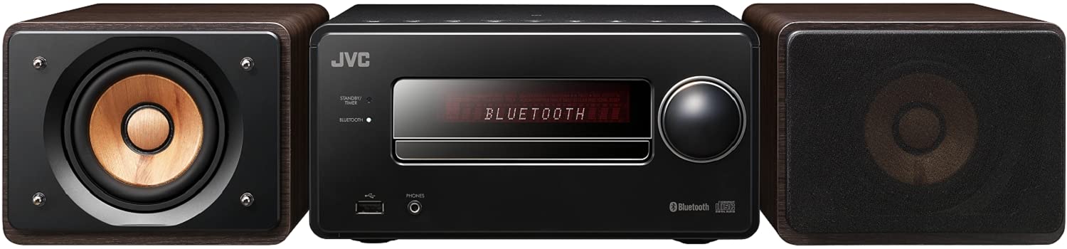 【中古】【非常に良い】JVCケンウッド JVC EX-S55-B ウッドコーンシリーズ Bluetooth搭載 ハイレゾ音源再生 録音対応USB端子搭載 コンパクトコンポーネントシステム ブラック