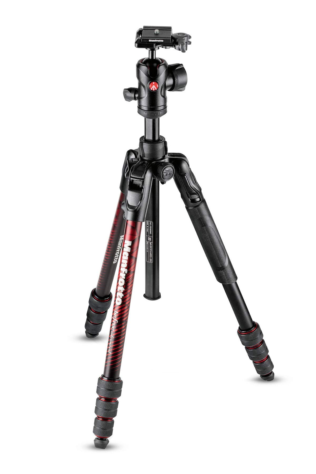 【中古】【非常に良い】マンフロット(Manfrotto) Befreeアドバンス アルミ4段 レッド T三脚キット 8kg耐荷重 150cm全伸高 40cm縮長 1.49kg MH494-BH雲台 MKBFRTA4RD-
