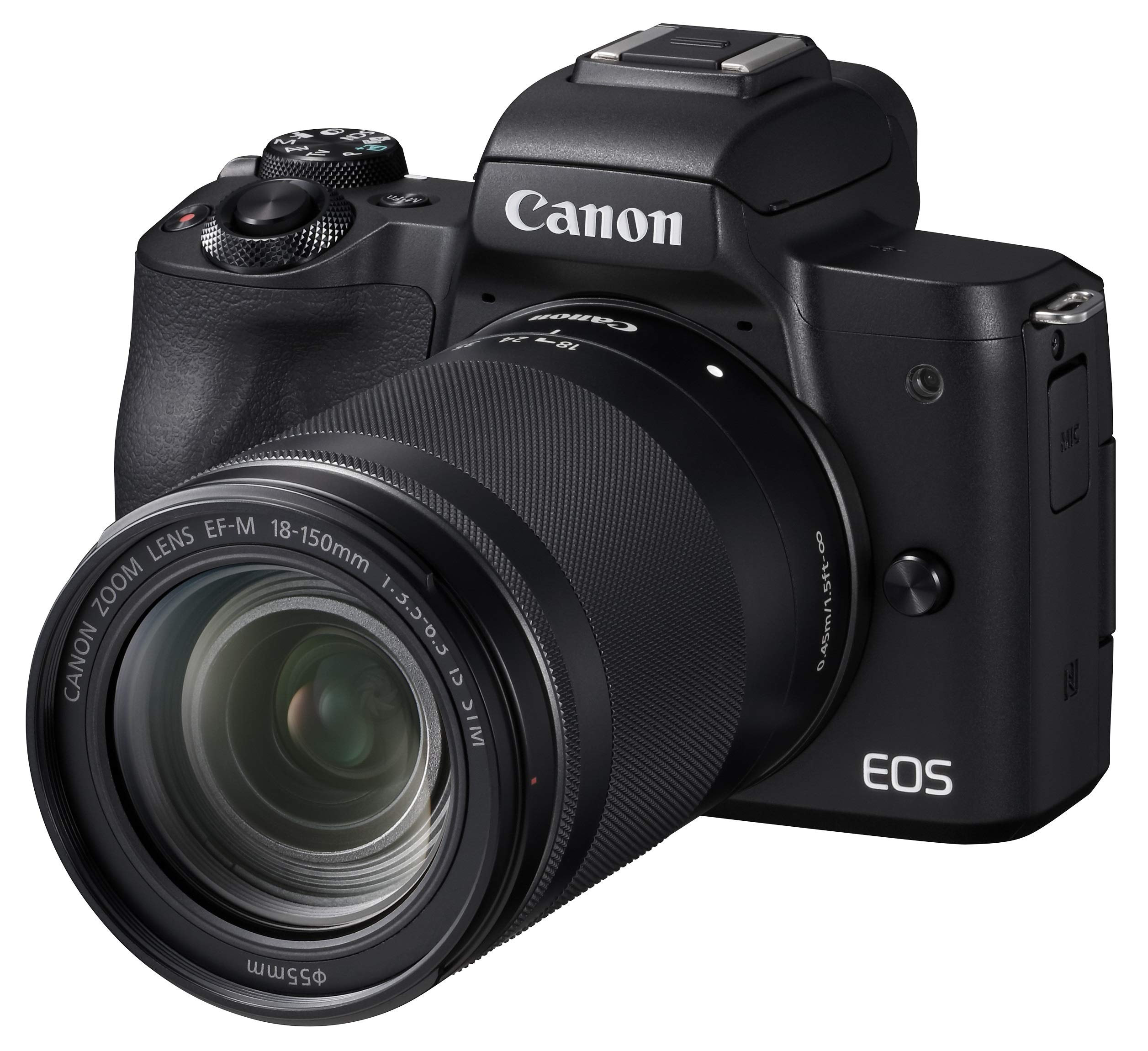 【中古】【非常に良い】Canon ミラーレス一眼カメラ EOS Kiss M 高倍率ズームキット ブラック EOSKISSMBK-18150ISSTM