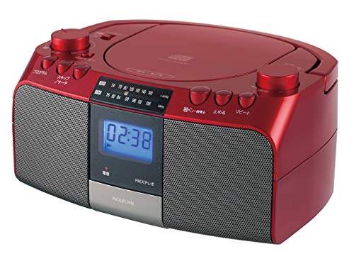 【中古】【非常に良い】コイズミ CDラジオ AM/FM ワイドFM対応 大型液晶 レッド SAD-4705/R｜ドリエムコーポレーション