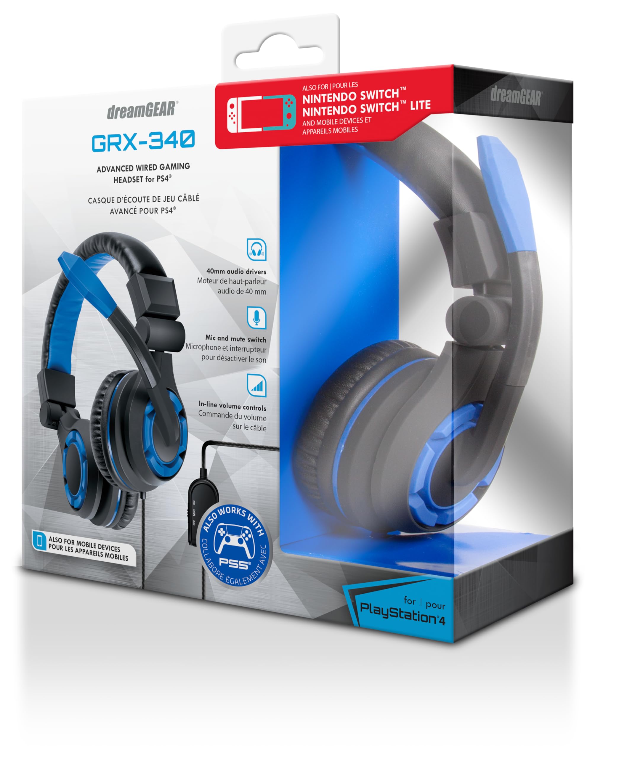 【中古】【非常に良い】dreamGEAR GRX-340 PS4用 ゲームヘッドセット ブラック/ブルー