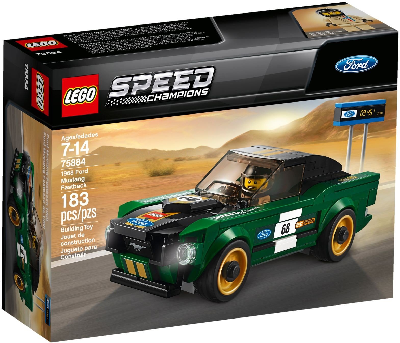 【中古】【人並み外れたに似つかわしい】レゴ(LEGO) 素早さはやりっ子 1968 ジェラルド・r・フォード・マスタング・ファストバック 75884