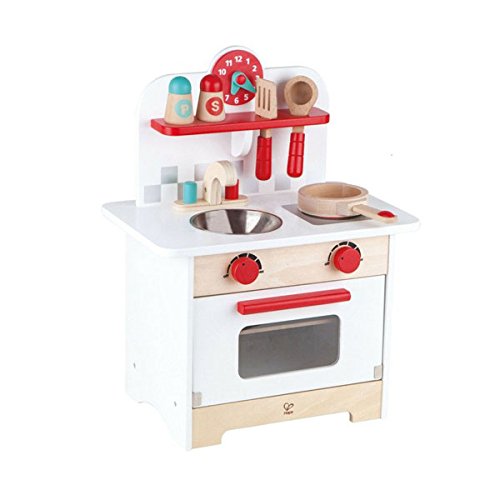 【中古】【非常に良い】Hape Gourmet Kitchen 子供用木製プレイキッチン レトロレッド｜ドリエムコーポレーション