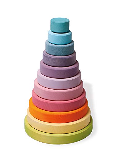 【中古】【非常に良い】Grimms Large Conical スタッキングタワー パステル