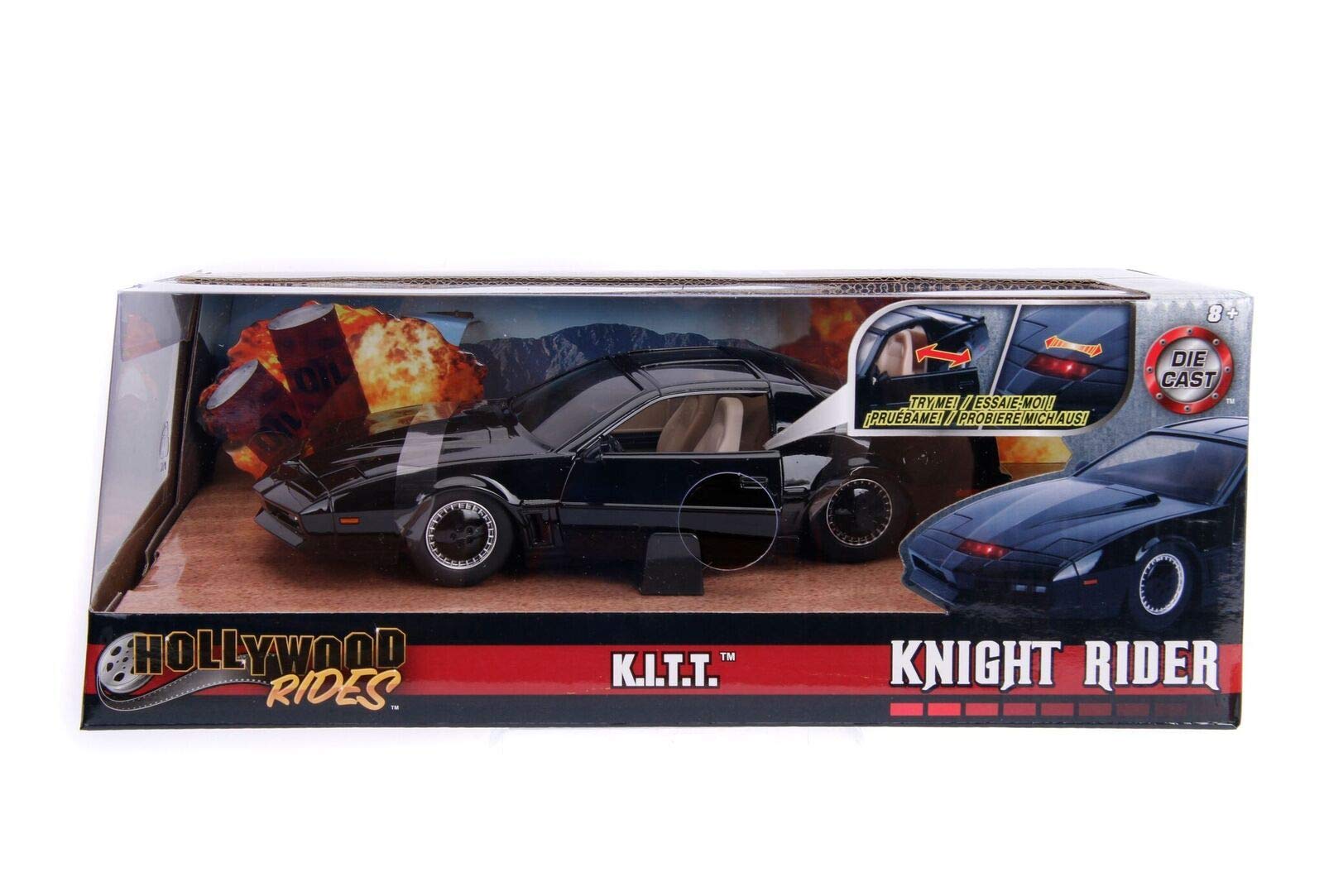 【中古】【非常に良い】ナイトライダー ジェイダトイズ メタルズ ハリウッド・ライズ 1/24 スケール ダイキャストカー K.I.T.T.(キット) with スキャナーライト ライトアップ [並行輸入品]｜ドリエムコーポレーション
