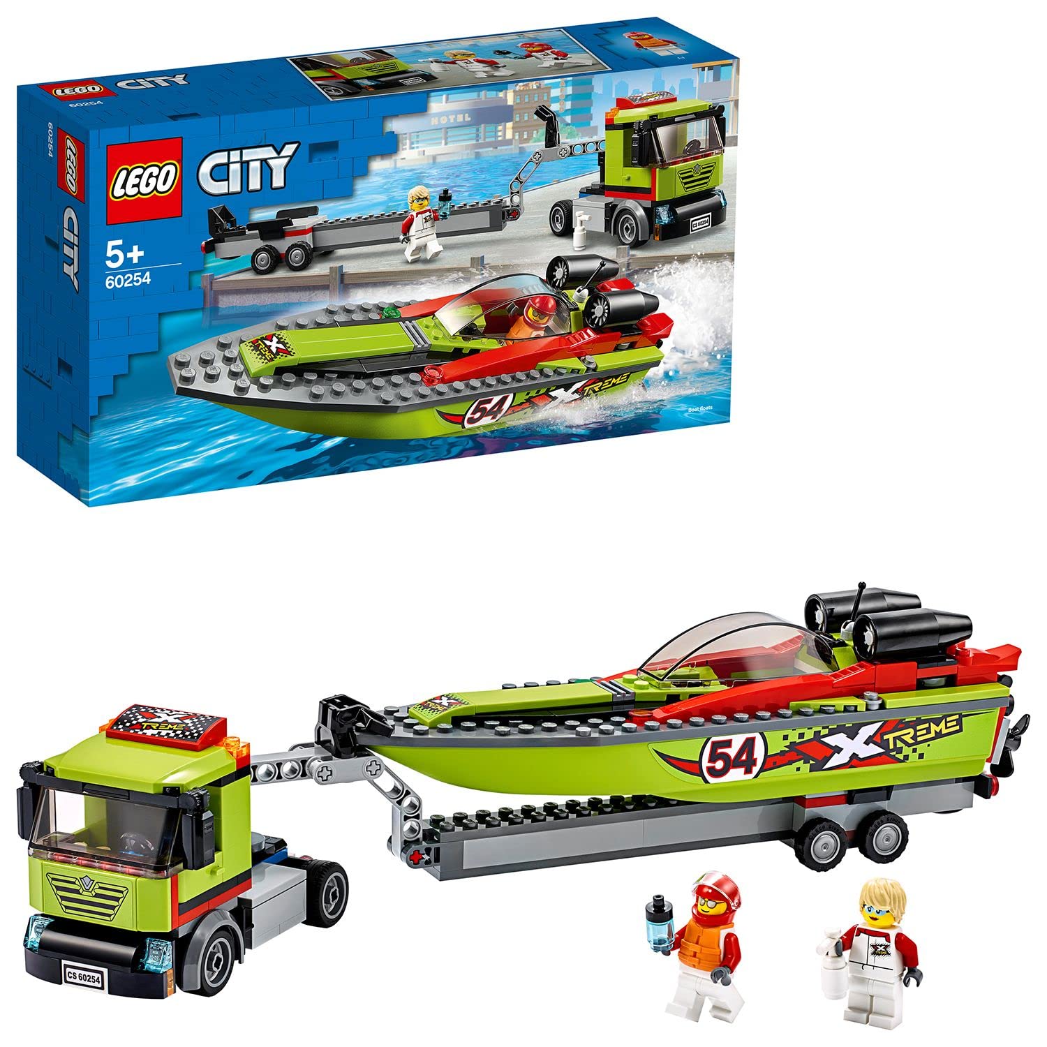 【中古】【人並み外れたに好いたらしい】レゴ(LEGO) シティ スピード競技舟艇持って来る車 60254 おもちゃ-セット-ブロック